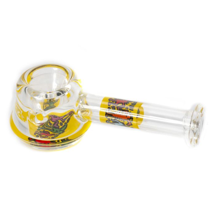 Yellow Glass Spoon Pipe by Keith Haring